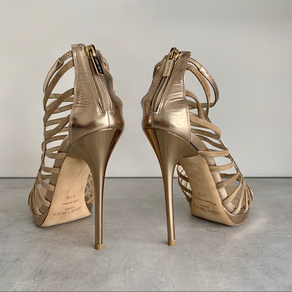 Jimmy Choo, Virginia Gold Metallic Heel - Picture 13 of 15